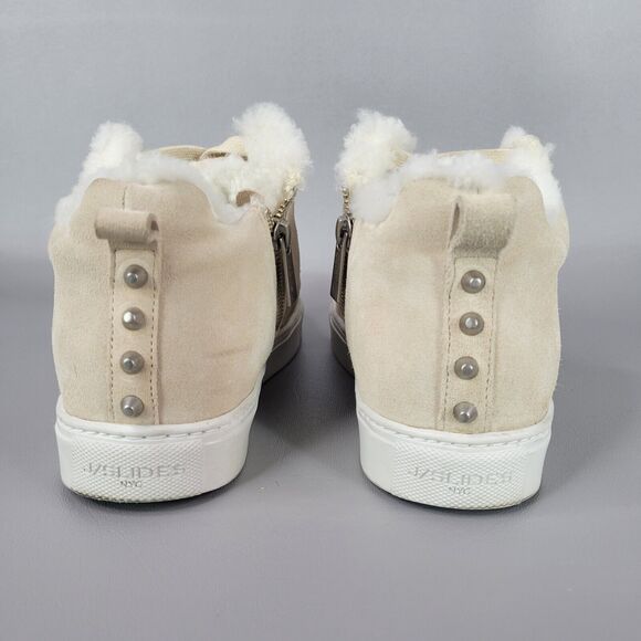 J/SLIDES Leslie Shearling Trim Suede Leather Mid Top Sneakers Size 7 Women's - Picture 10 of 15